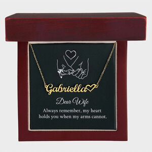 Always Remember Personalized Gold Tone Heart Name Necklace Custom Gift Lux